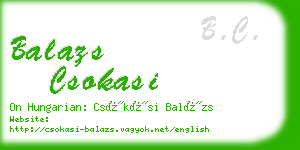 balazs csokasi business card